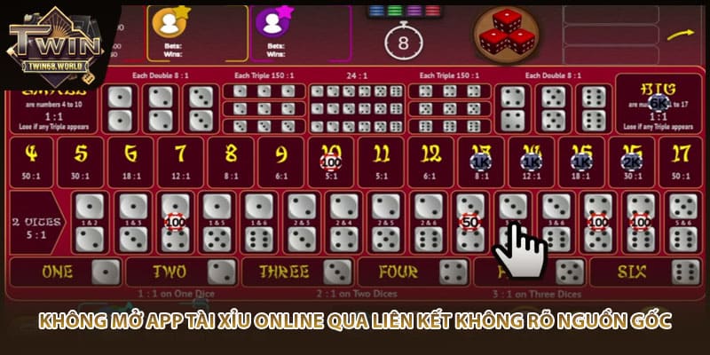 Không mở app tài xỉu online qua liên kết không rõ nguồn gốc